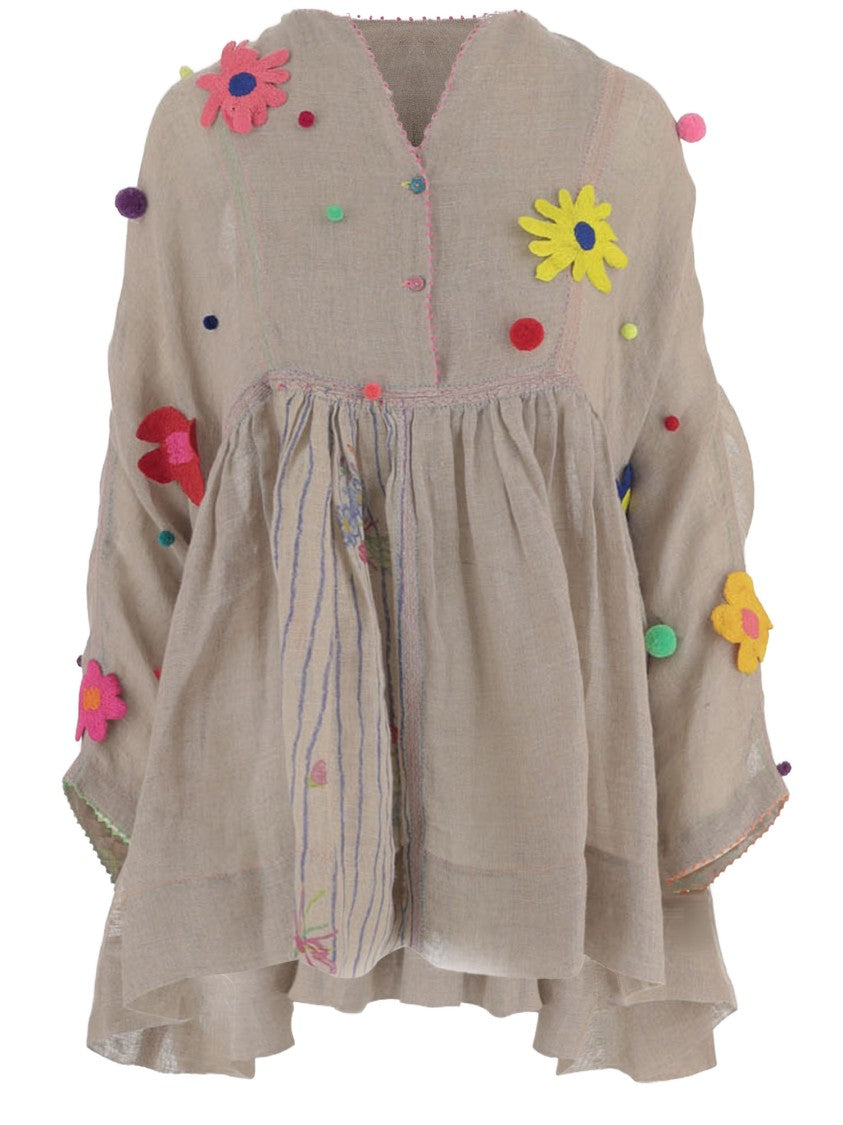 Pero Floral Print Linen Dress