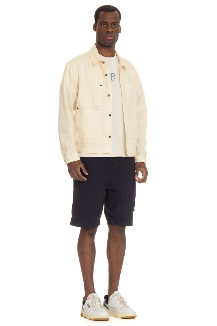 C.P. Company Casual Cotton-Linen Overshirt With Button Closure