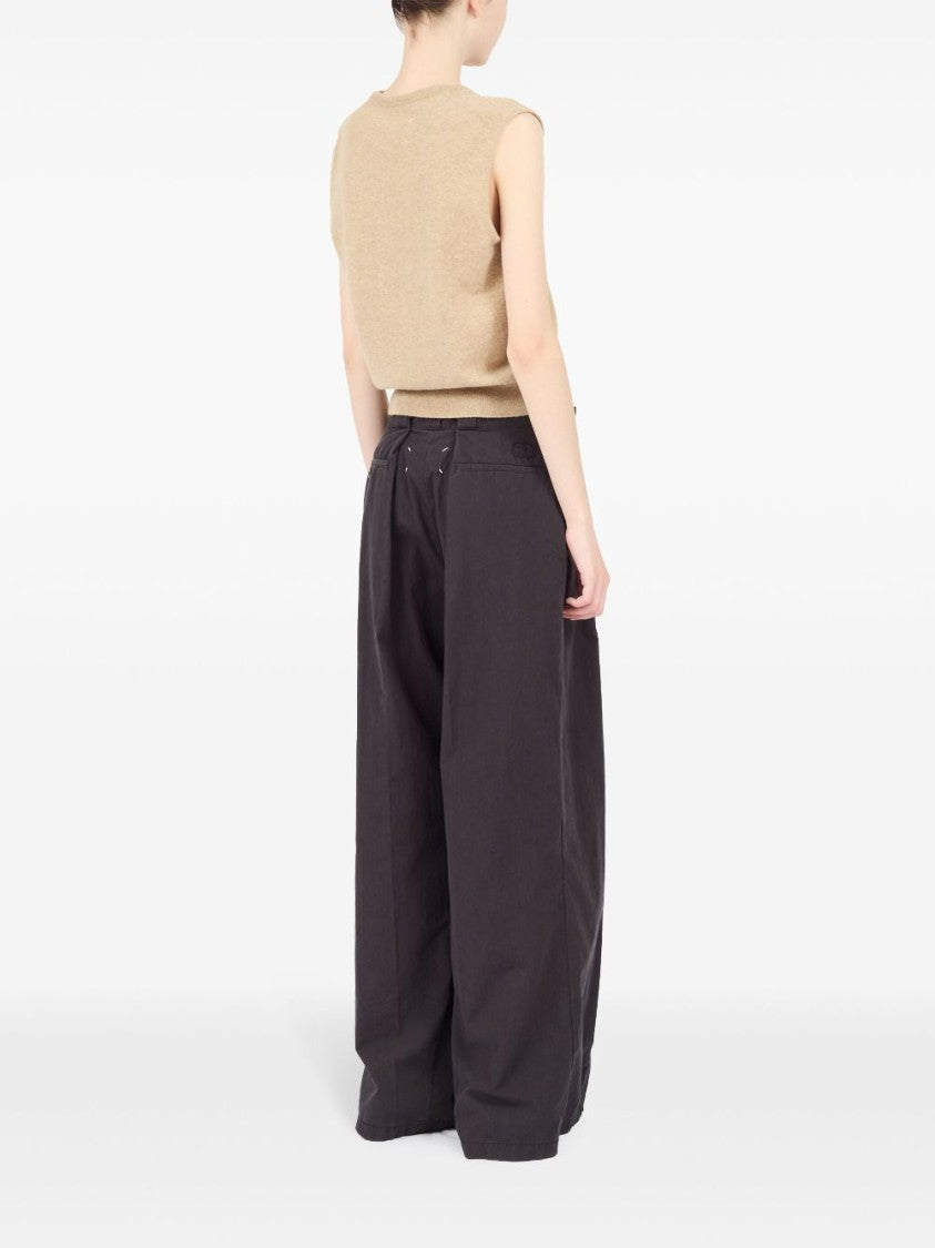 Maison Margiela Knitted Beige Wool Vest