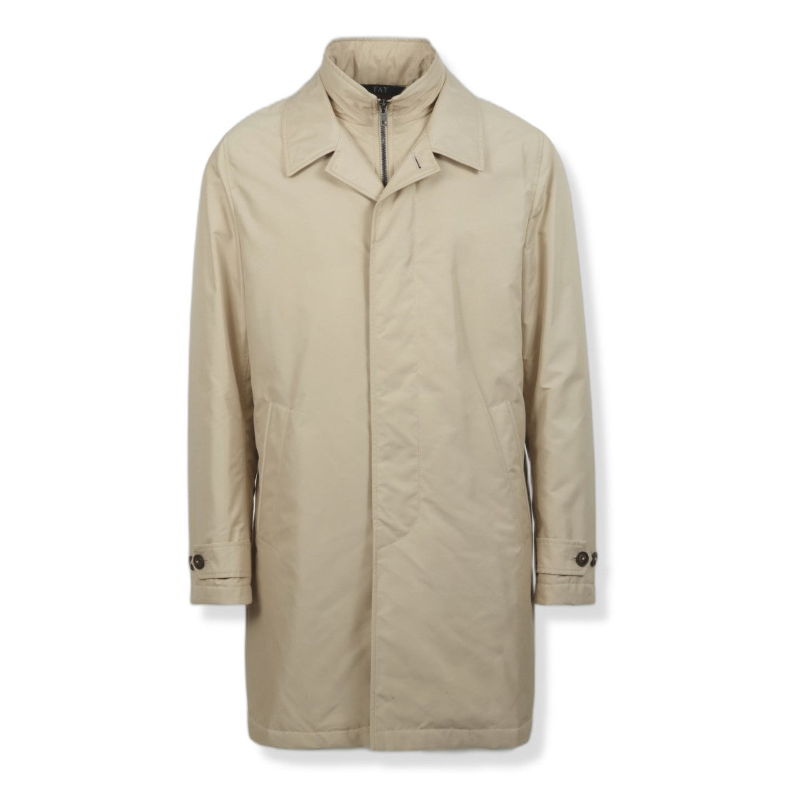 Fay Structured Minimalist Jacket With Pointed Collar