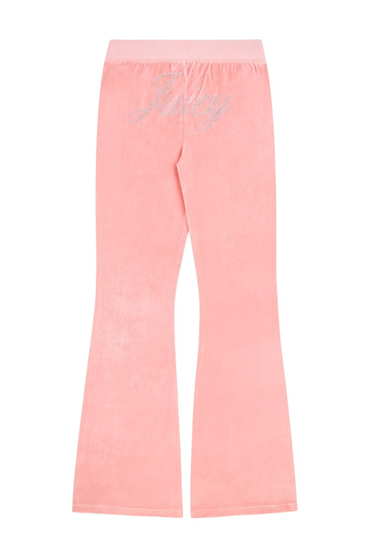 S&R X Juicy Couture Pink Crystal Logo Flared Cotton Sweatpants