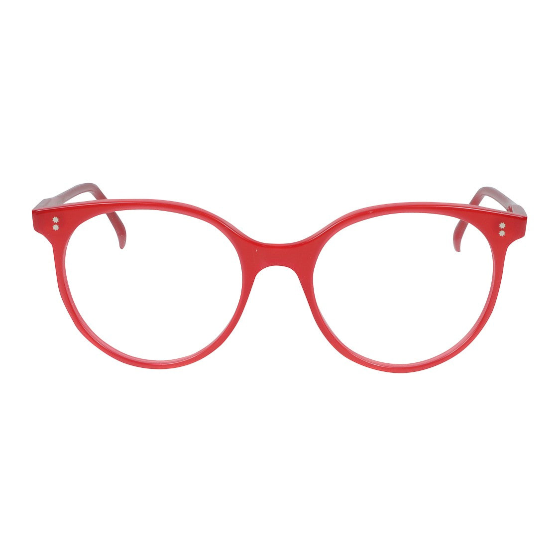 Kador Cynda/N-52 Bold Round Frame Eyeglasses With Glossy Red Finish