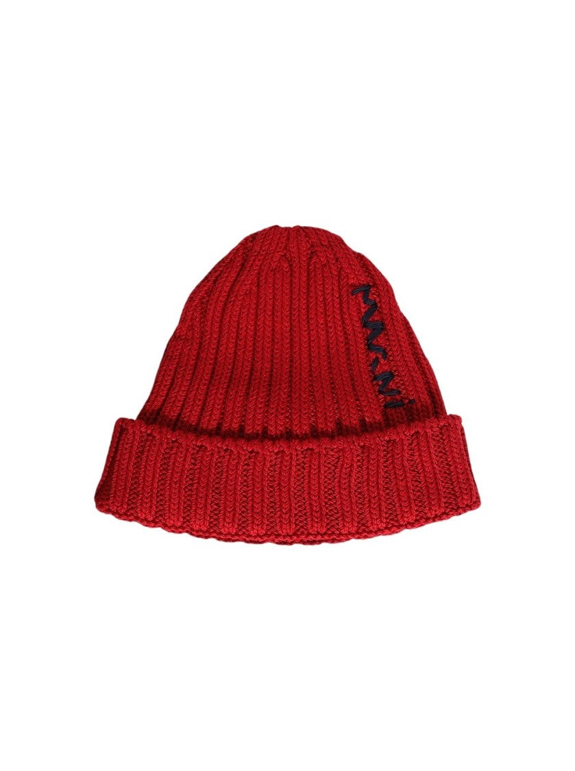 Marni Ribbed Beanie Hat With Folded Cuff