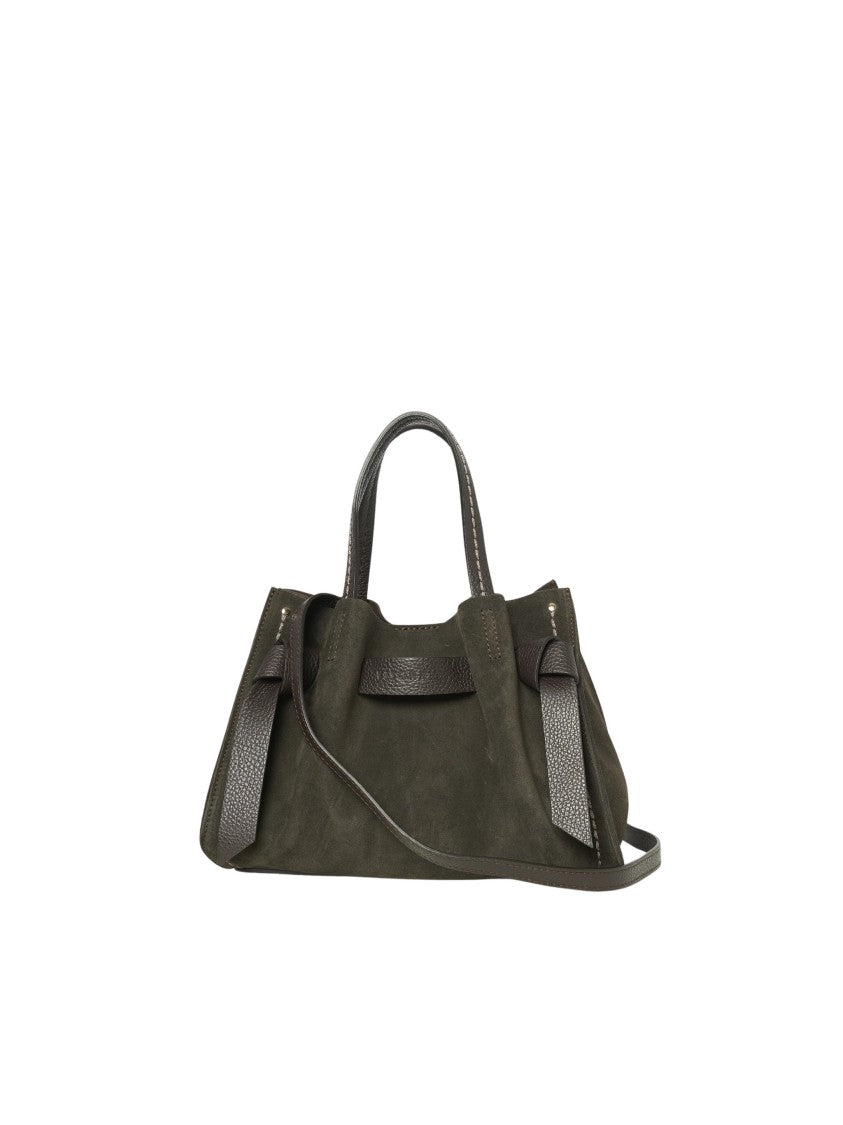 Visona` Camoscio Green Suede Handbag