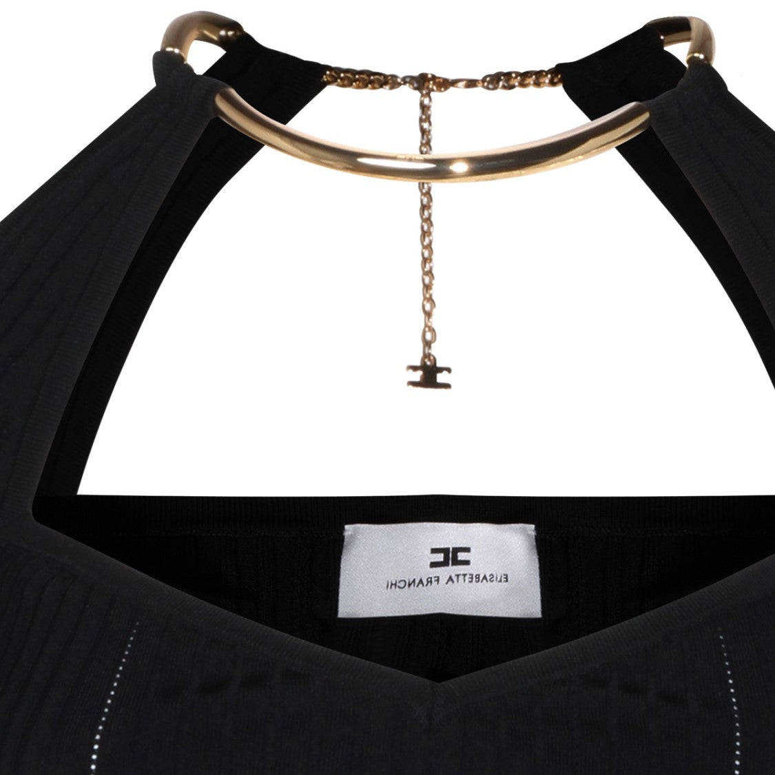 Elisabetta Franchi Black Viscose Knit Top