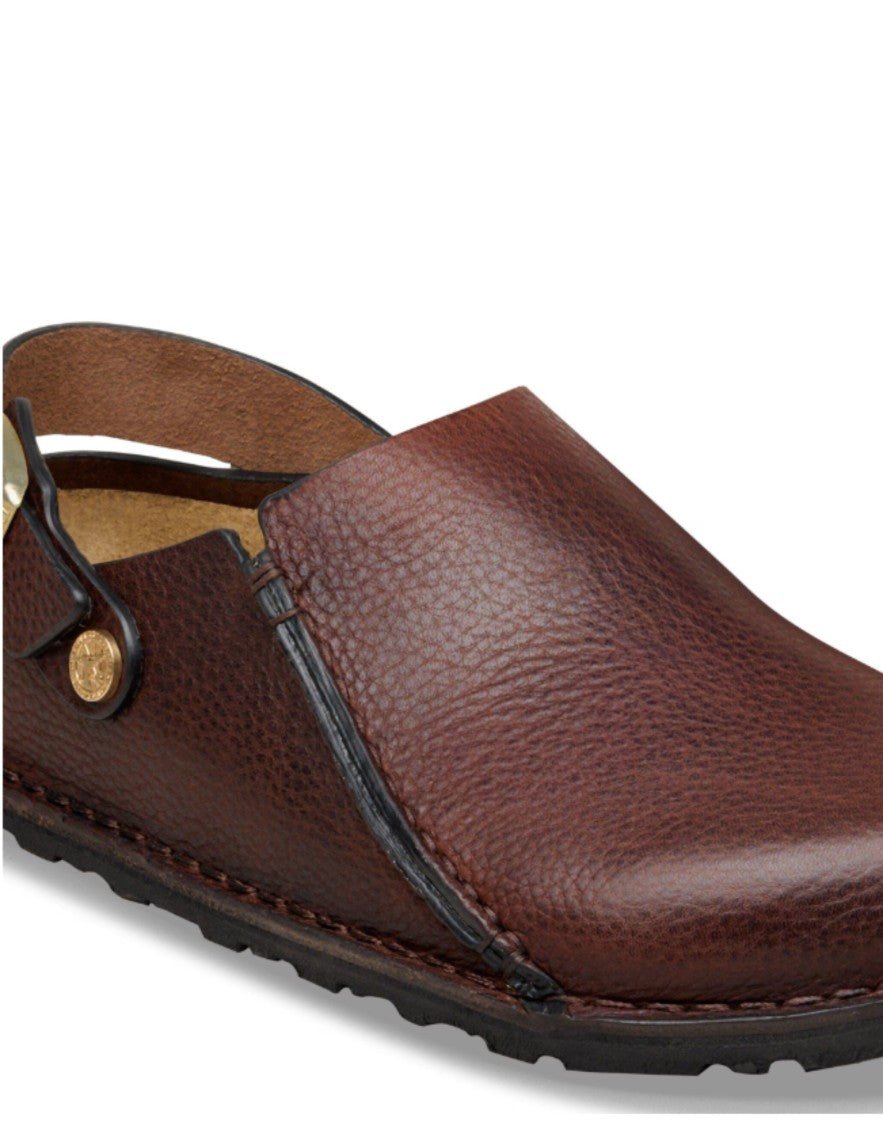 Birkenstock Roast Grained Leather Backstrap Clogs