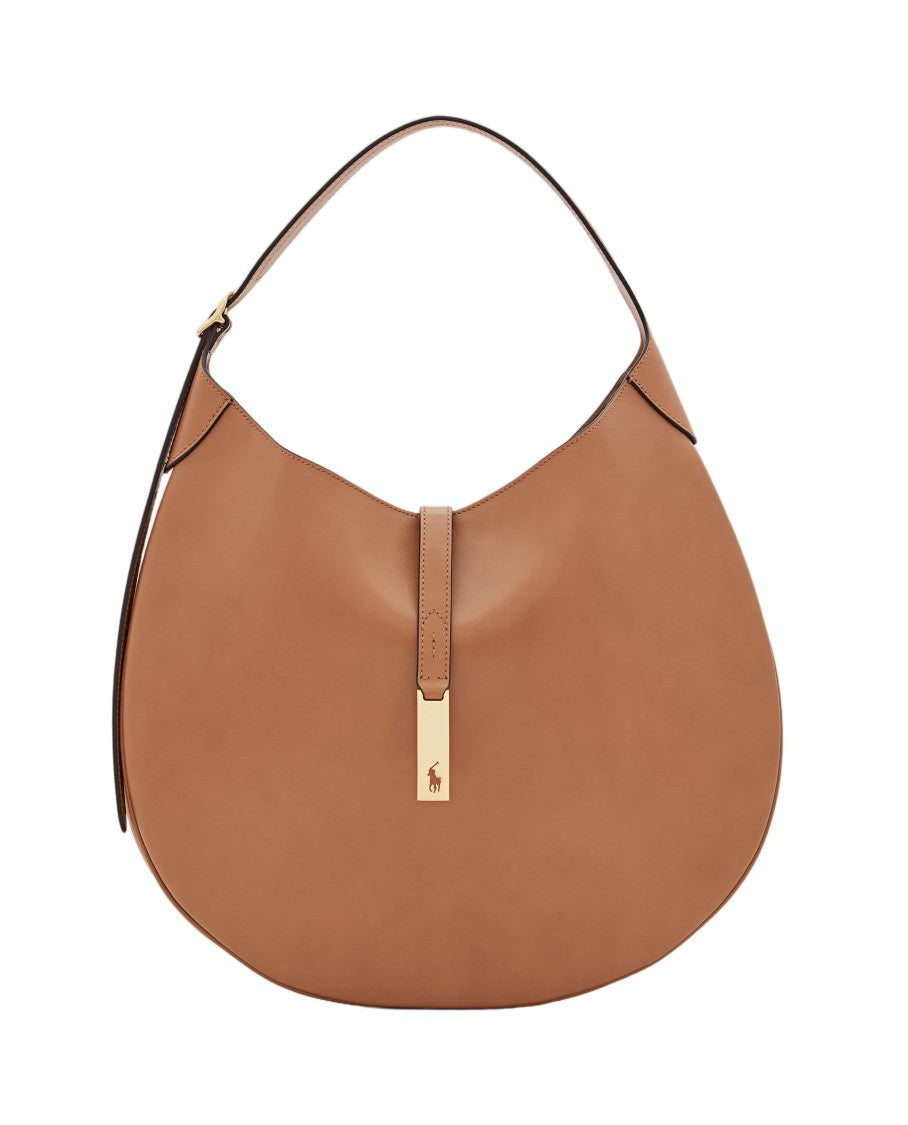 Polo Ralph Lauren Medium Hobo Shoulder Bag With Gold-Tone Logo And Partitioned Design