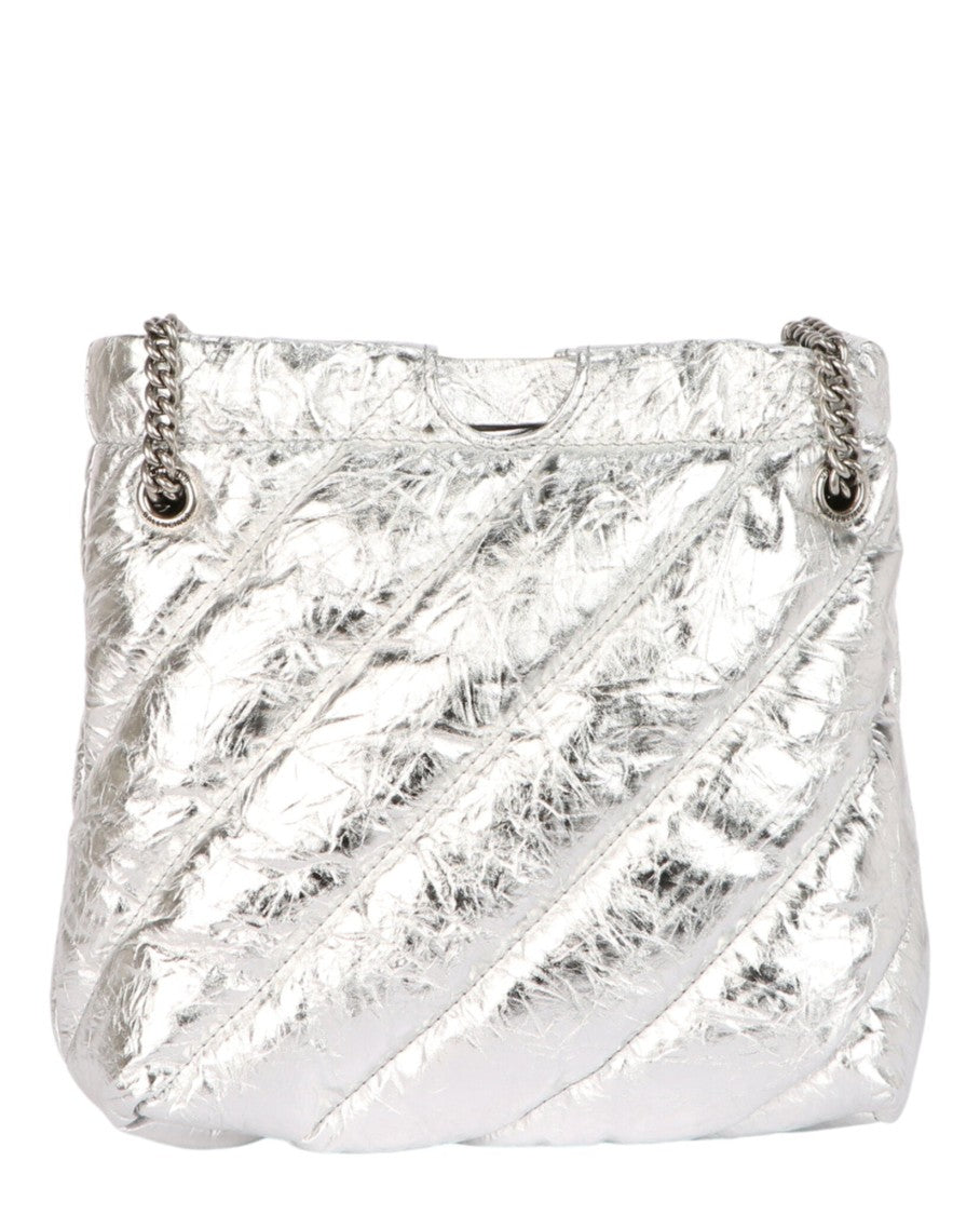 Balenciaga Xs Metallized Quilted Crush Tote Bag