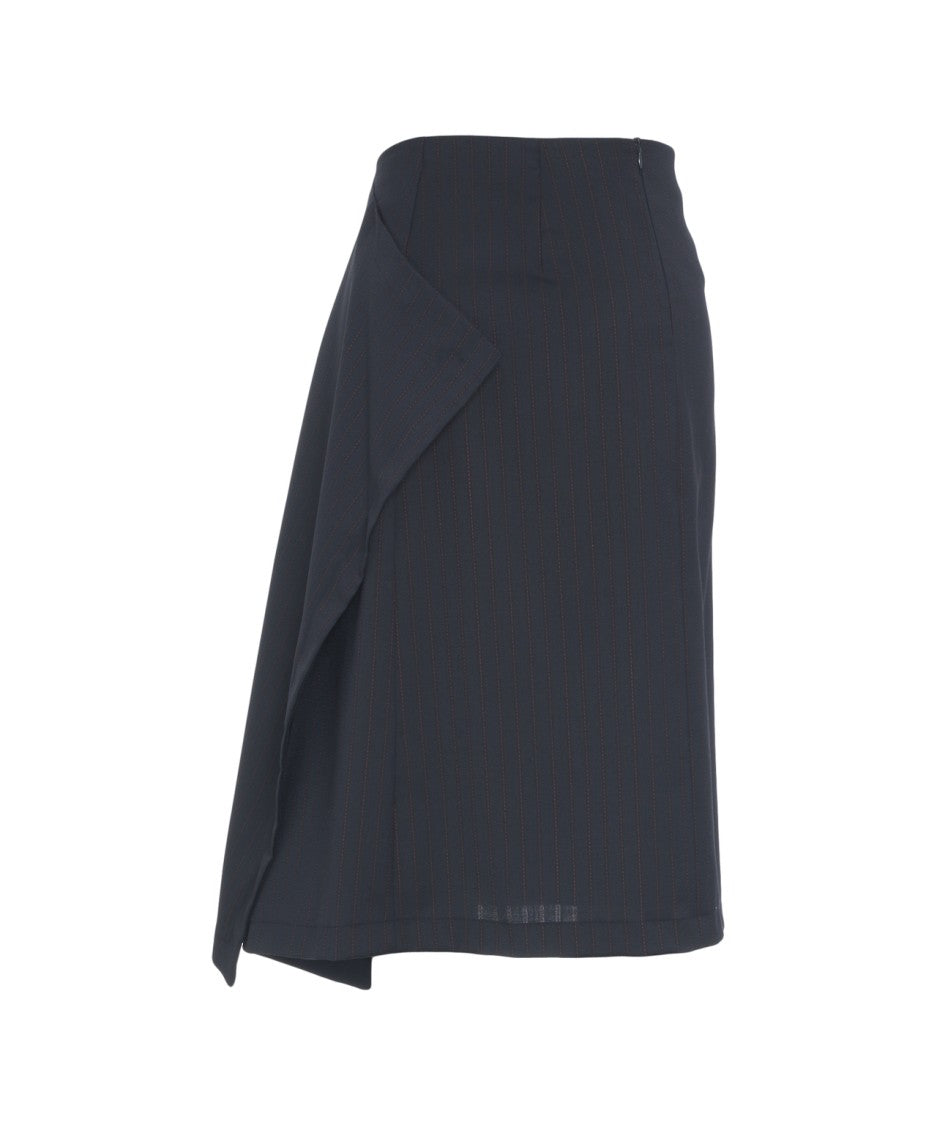 Ottod'ame Asymmetric Midi Skirt