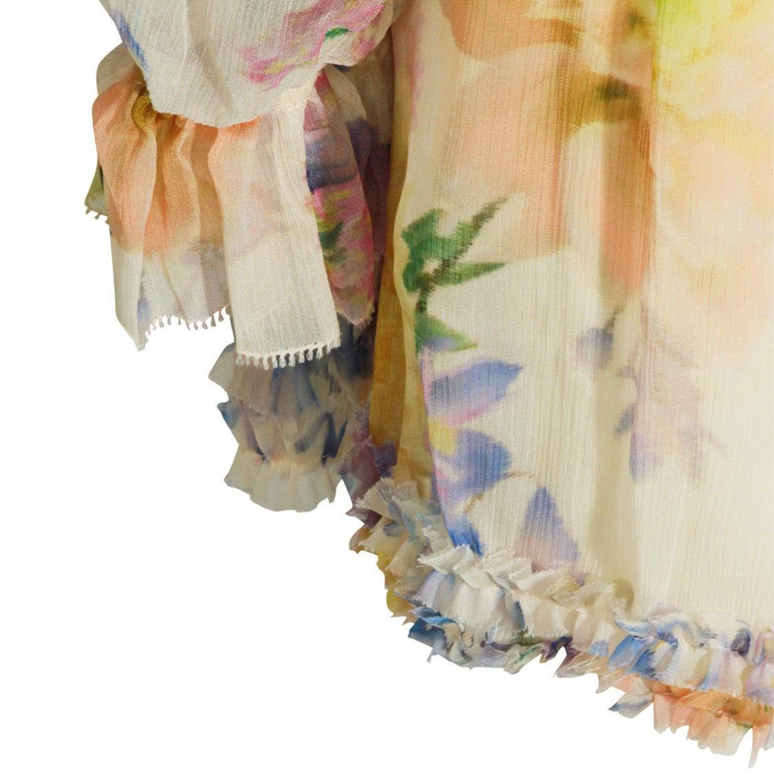 Zimmermann Floral Print Mini Dress With Ruffled Details