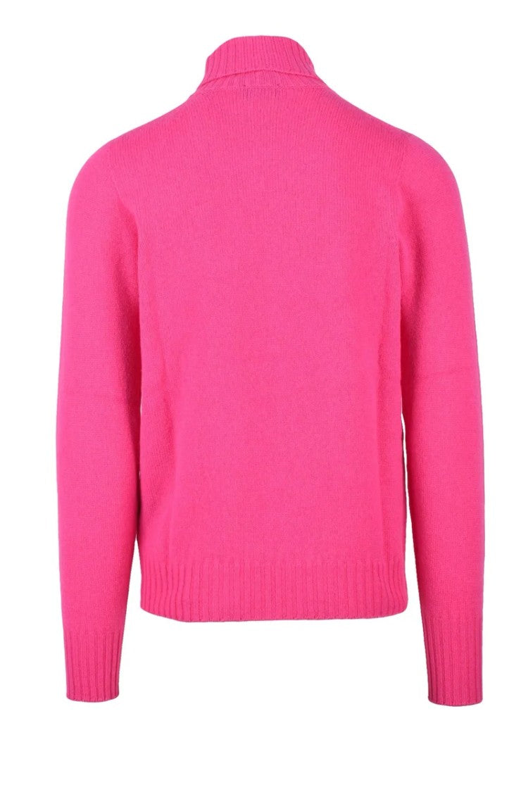 Drumohr High Neck Sweater Merino Wool - Fuchsia