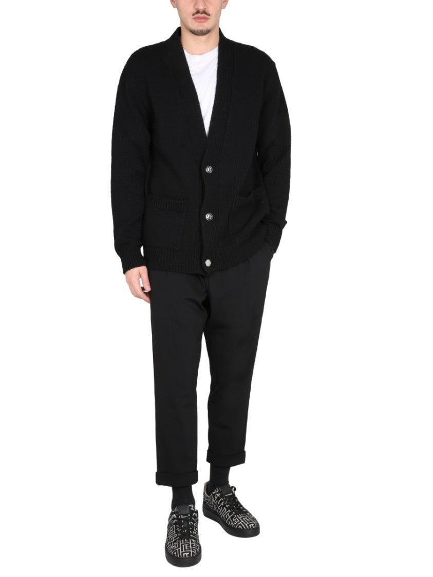 Balmain Relaxed Fit Black Wool Pants