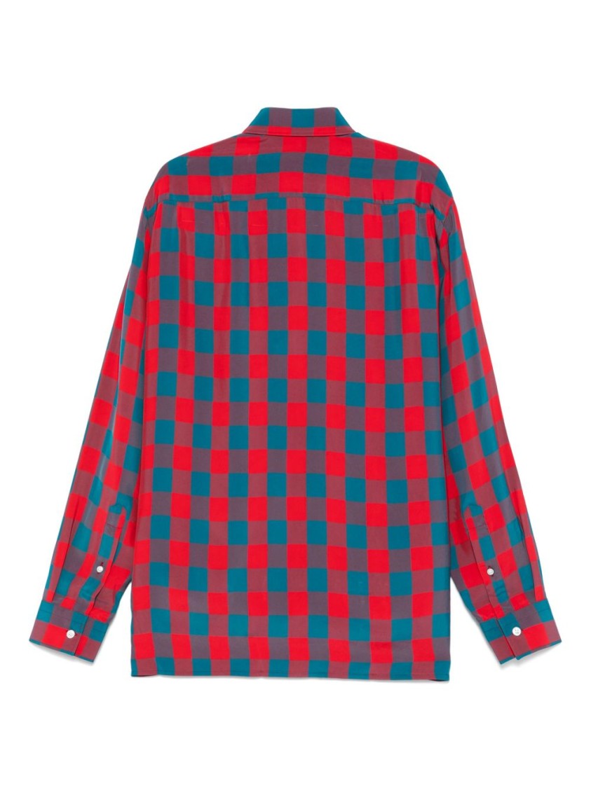 Namacheko Crimson Checkered Casual Shirt With Classic Collar