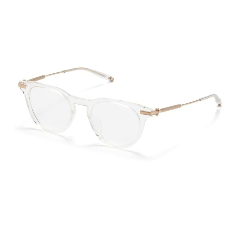 Akoni Gemini Transparent Round Eyeglasses With Gold-Tone Temples