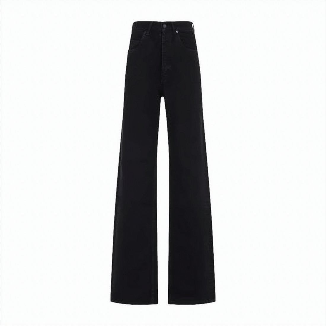 Saint Laurent Wide-Leg High-Waisted Black Denim Pants