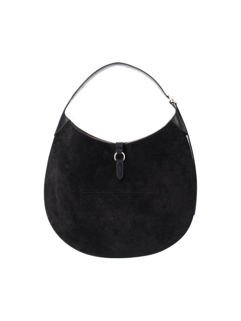 Polo Ralph Lauren Large Black Suede Shoulder Bag