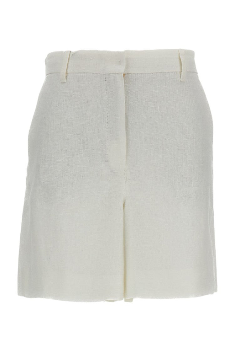 Max Mara High-Waisted Linen Shorts With Tailored Fit