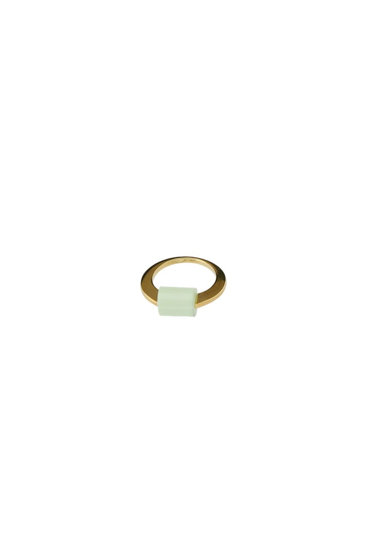 Aliita Yellow Gold Deco Cilindro Ring