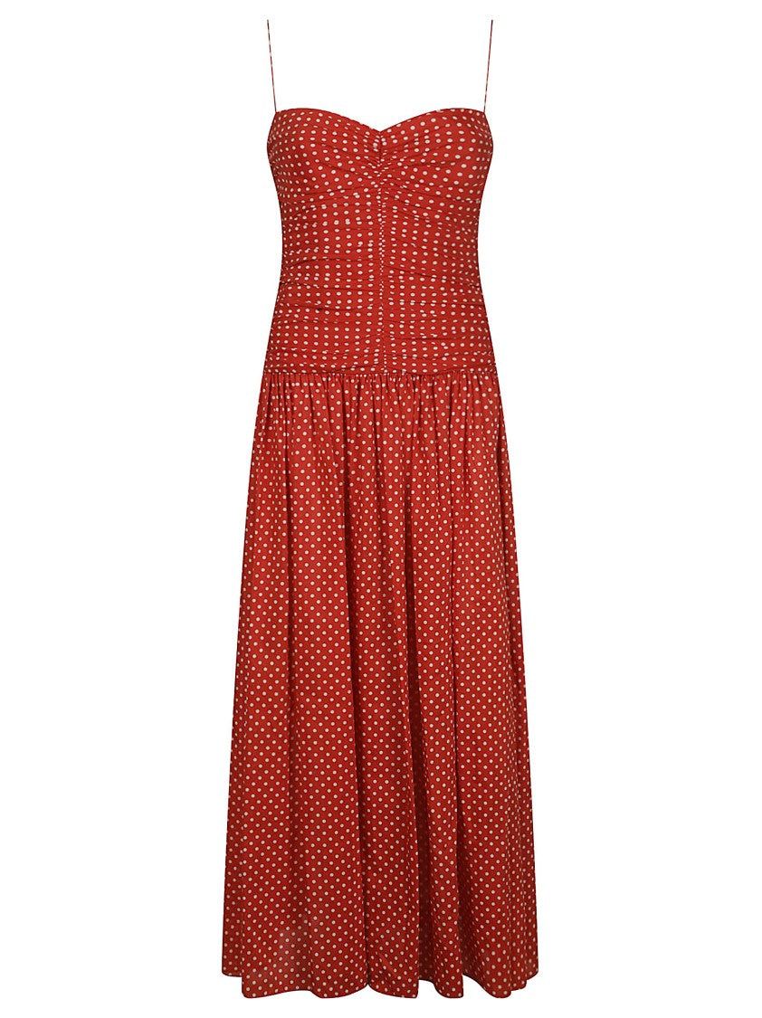Matteau Gathered Drop Polka Dot Dress