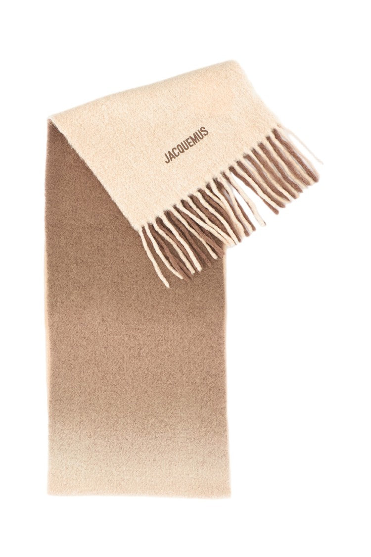 Jacquemus Multi-Beige L'echarpe Moisson Gradient Alpaca Wool Scarf