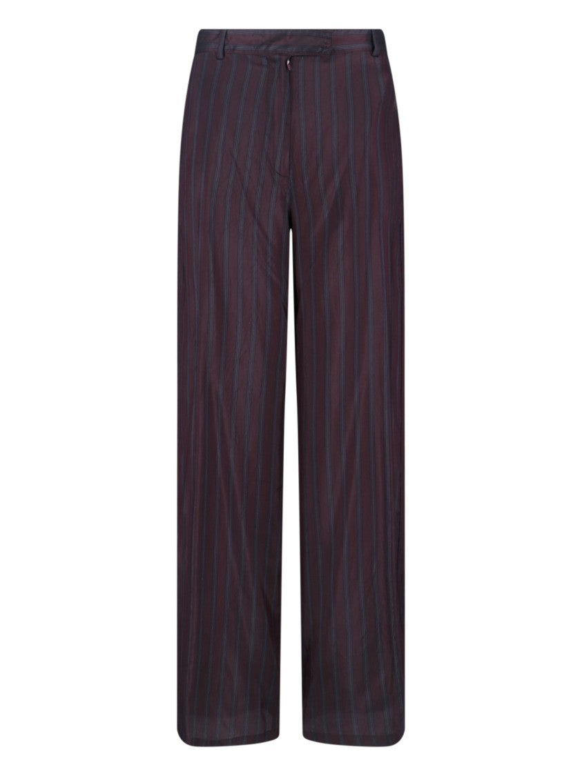 Dries Van Noten Wide-Leg Cupro Trousers With Striped Pattern