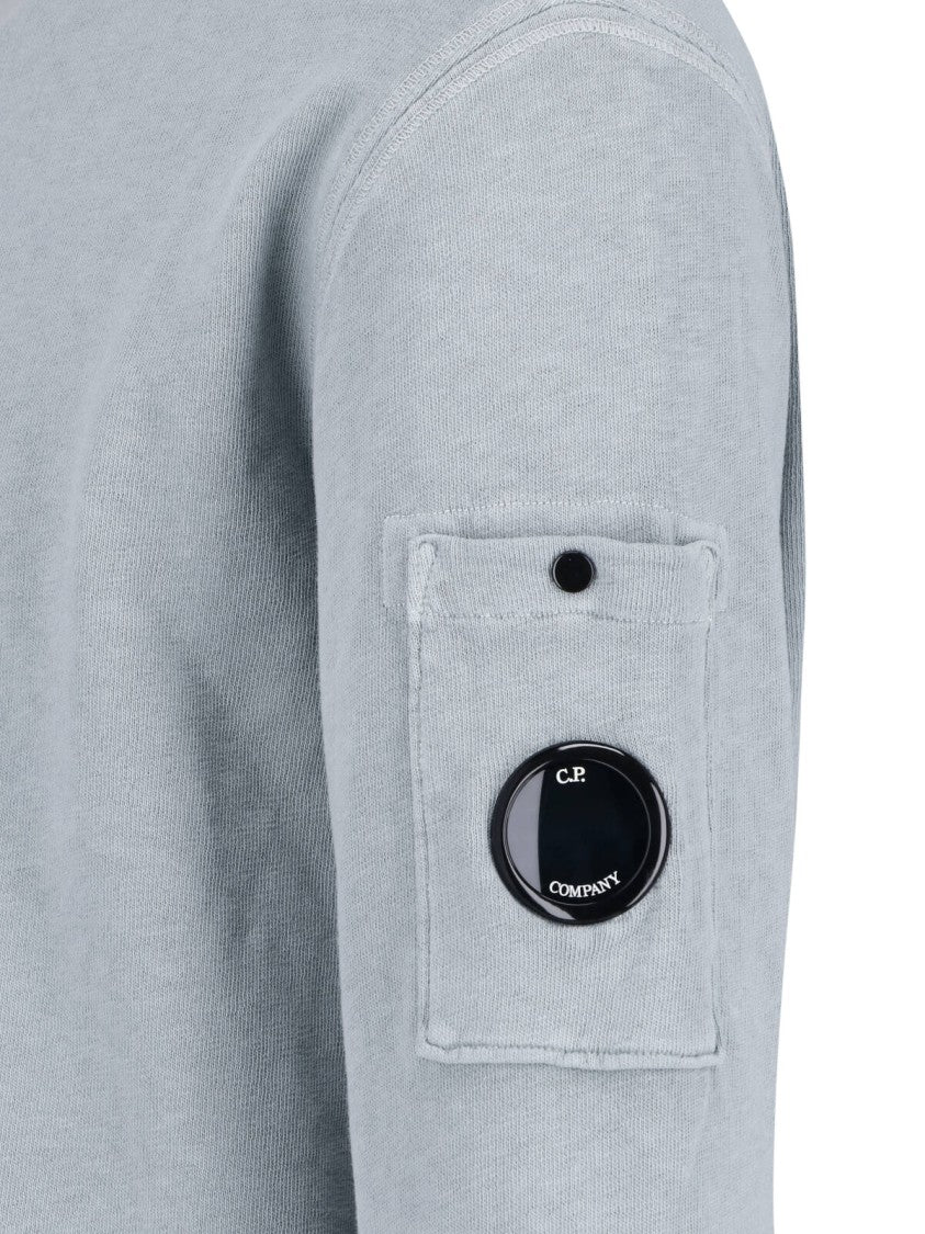 C.P. Company Light Grey Minimalist Logo Patch Sweater
