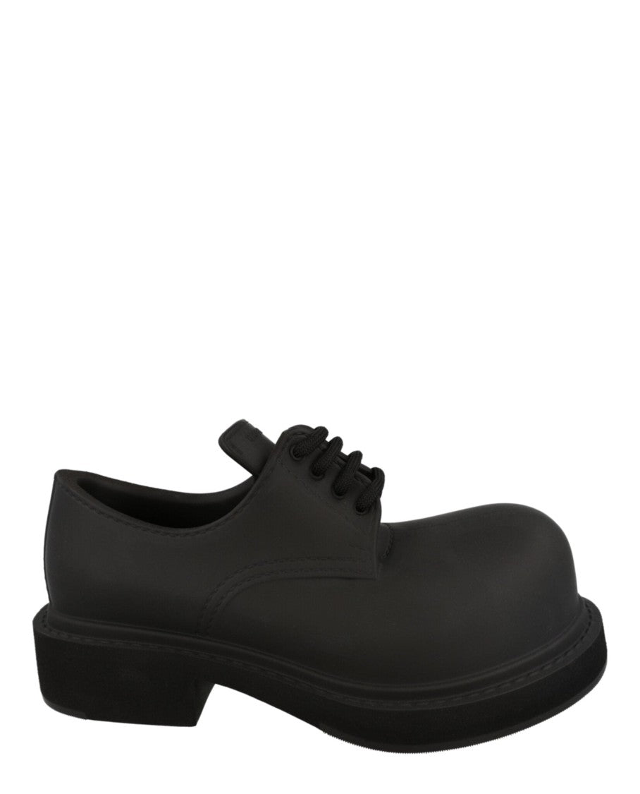 Balenciaga Chunky Derby Shoes With Rugged Block Heel And Matte Finish