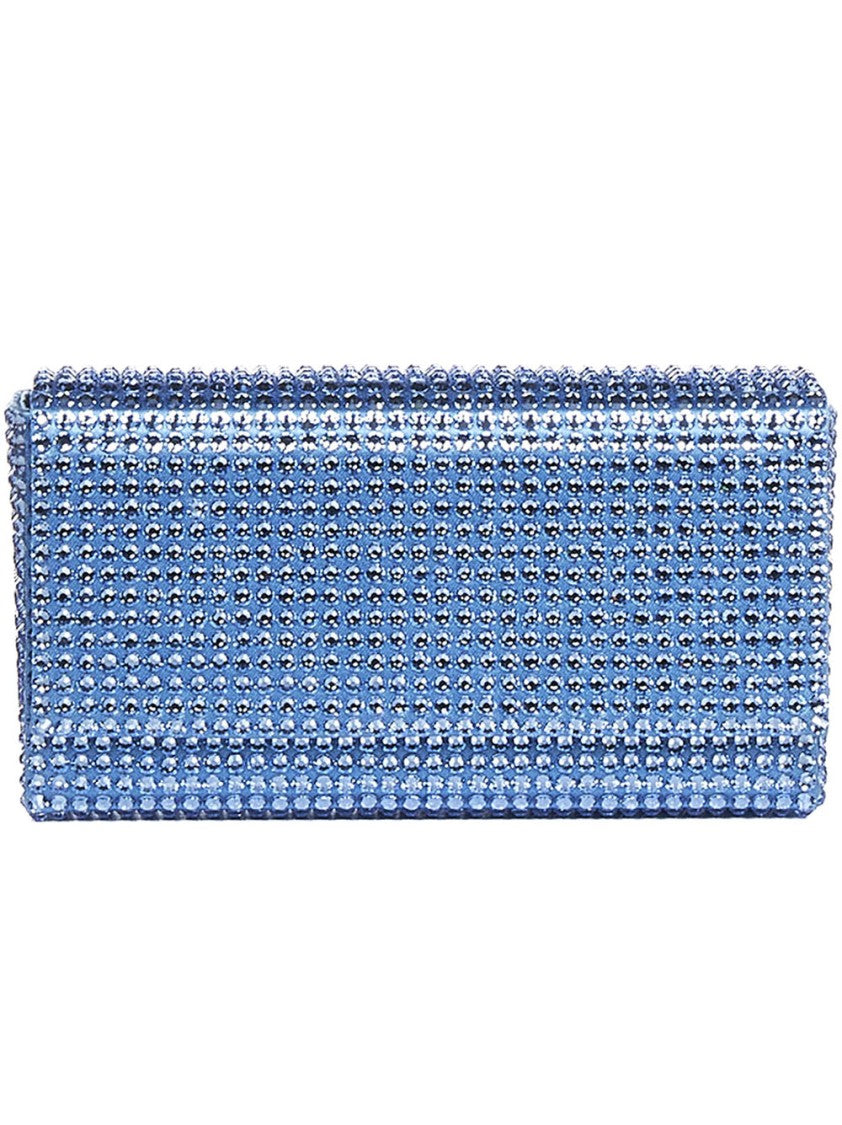 Amina Muaddi Blue Clutch Bag