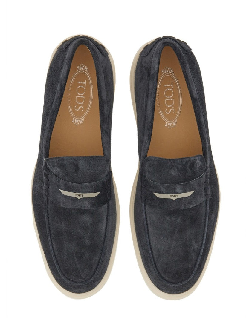 Tod's Classic Grey Suede Loafers