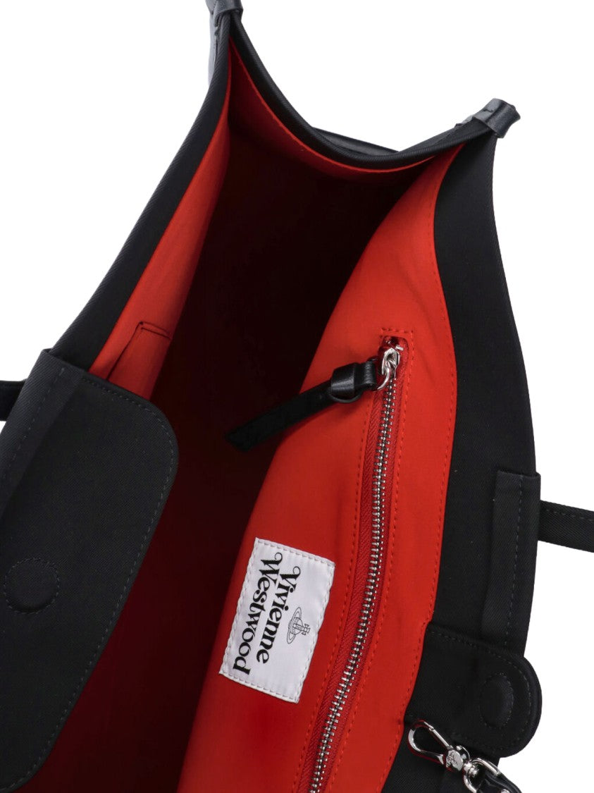 Vivienne Westwood Black Troy Fabric Tote Bag