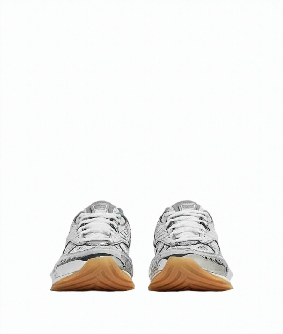 Bottega Veneta Textured Silver Sneakers With Futuristic Design