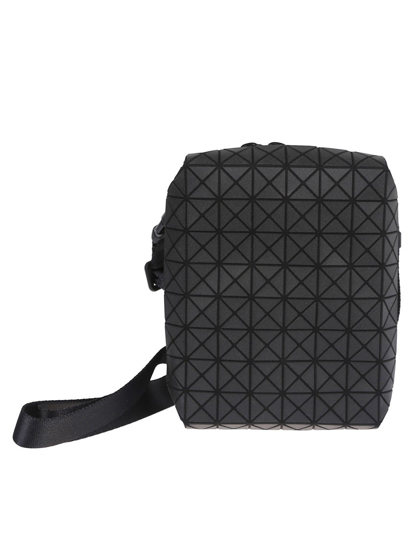 Bao Bao Issey Miyake Geometric Texture Leather Shoulder Bag With Zip Closure