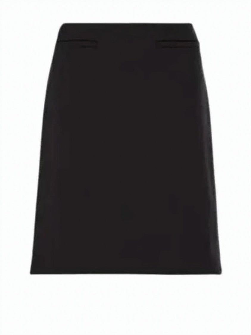 Max Mara Straight Silhouette Black Wool Midi Skirt
