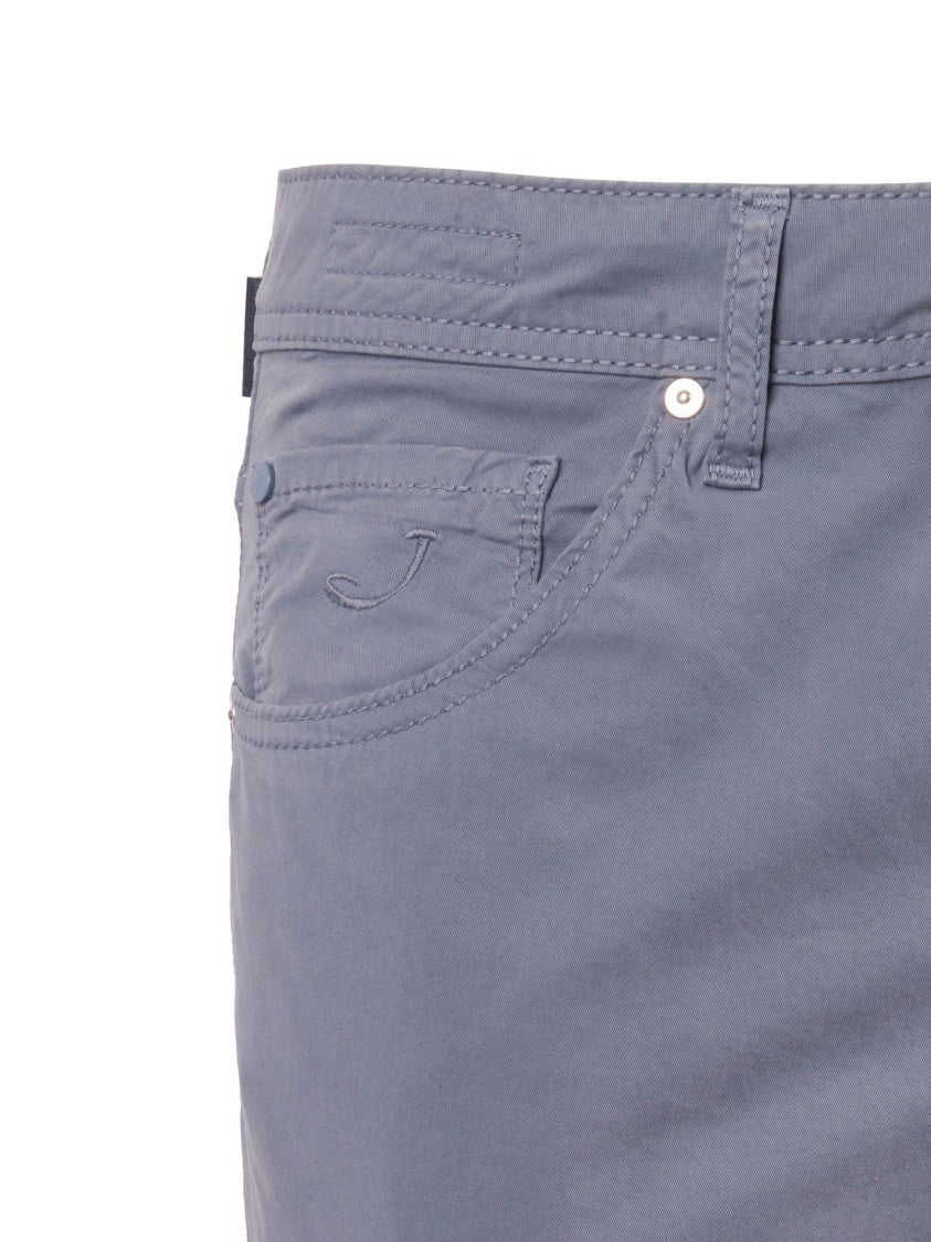 Jacob Cohen Blue Scott Cropped Slim Straight-Leg Pants