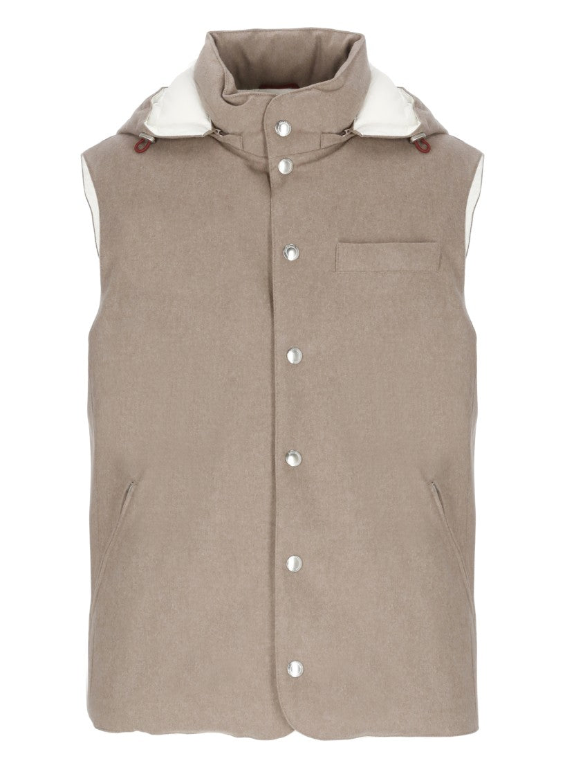 Brunello Cucinelli Brown Wool Padded Vest