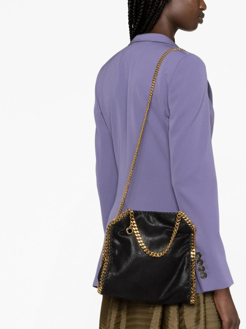 Stella Mccartney Black Falabella Mini Chain Trim Totes