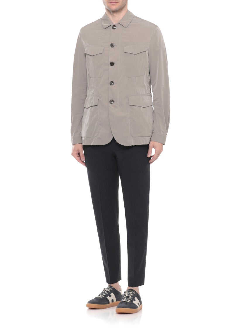 Montecore Grey Tech Fabric Flap-Pocket Jacket