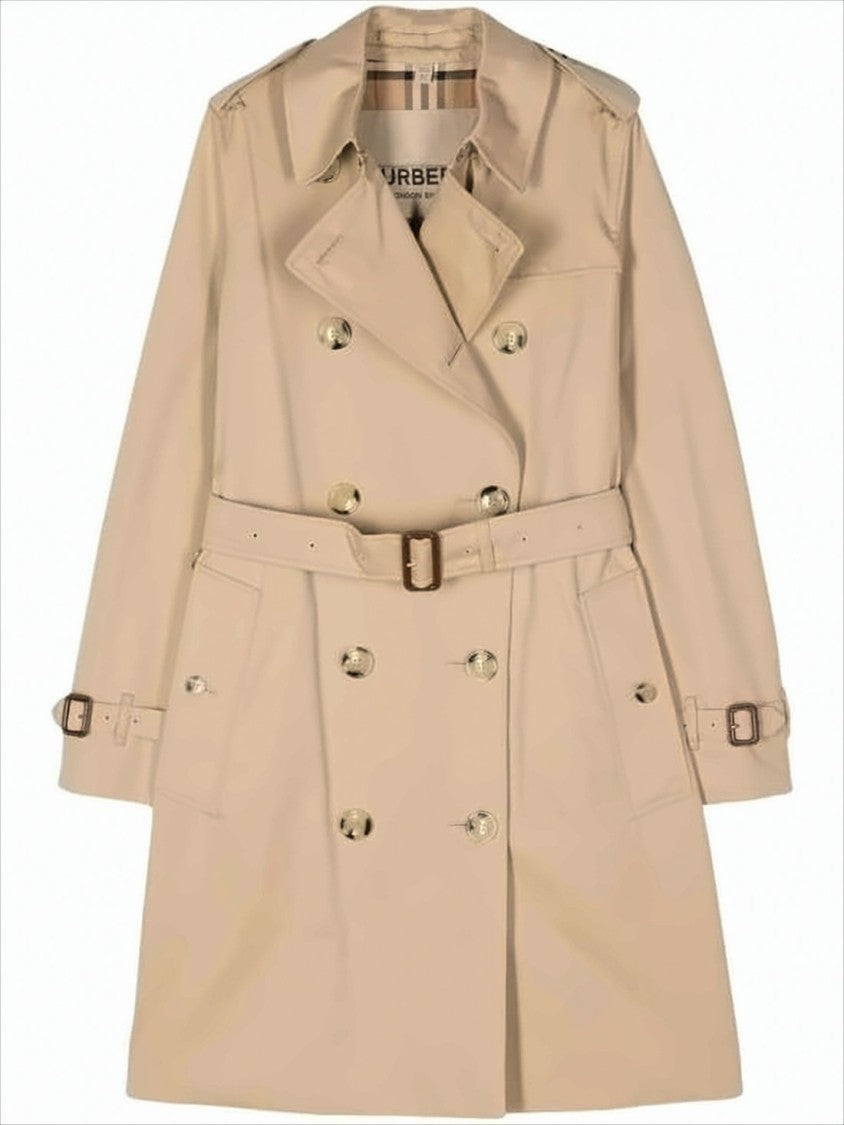 Burberry Double-Breasted Trench Coat With Structured Collar
