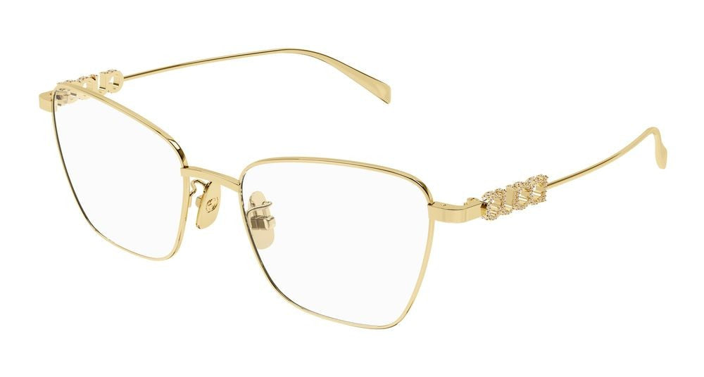 Gucci Gold Thin Metal Frame Eyeglasses
