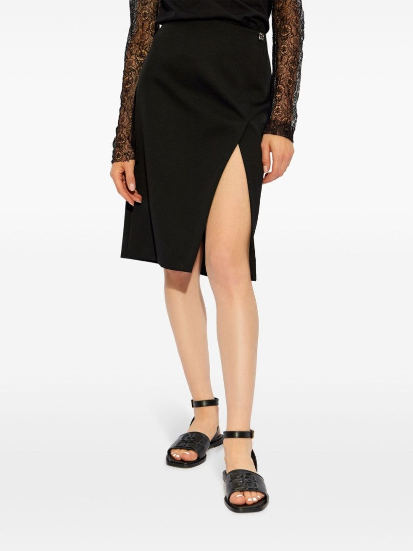 Givenchy Knee-Length Virgin Wool Wrap Skirt