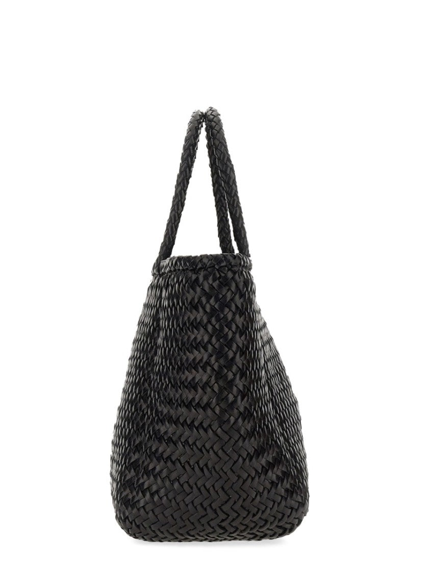 Dragon Diffusion Neutrals Grace Basket Woven Leather Tote Bag
