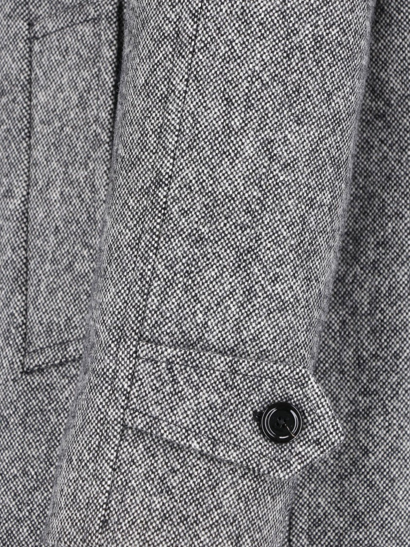 Lardini Mid-Length Wool Coat With Classic Collar
