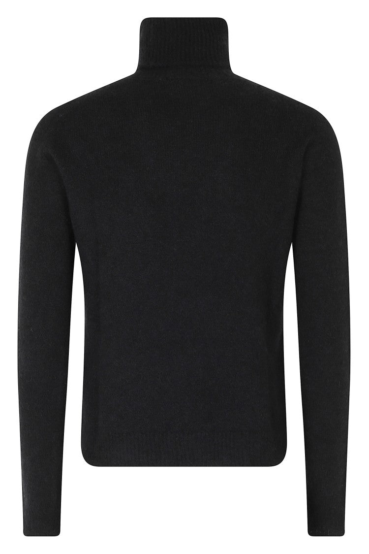 Roberto Collina Black Long-Sleeve Cashmere-Blend Turtleneck
