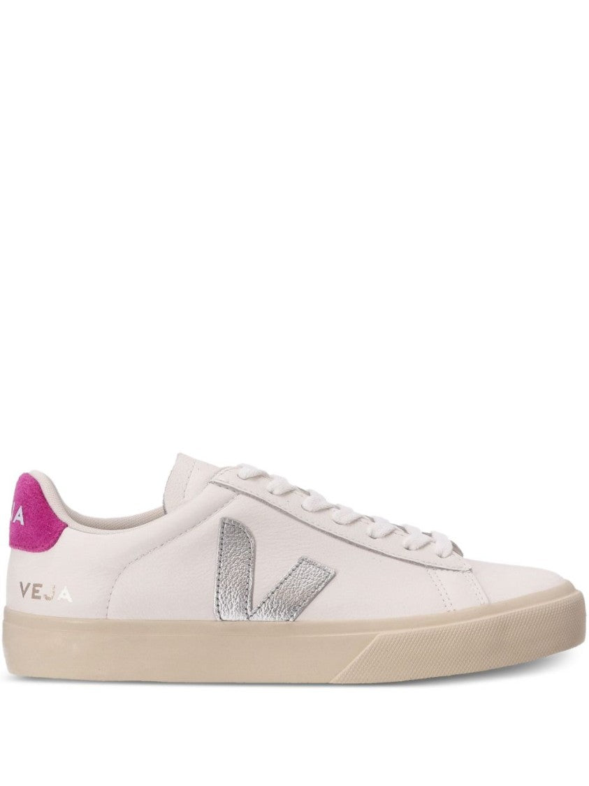 Veja Low-Top Sneakers With Metallic Silver Logo