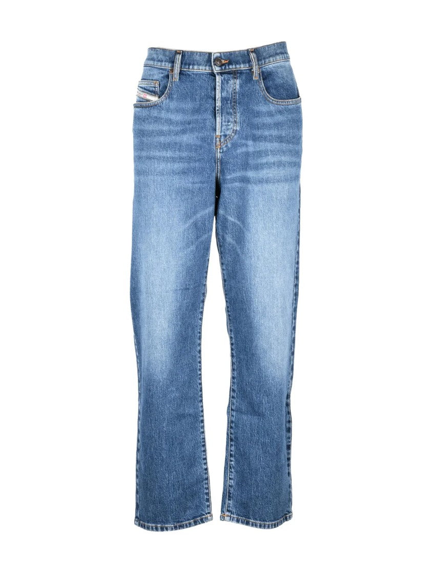Diesel Blue Cotton-Blend Stretch Jeans