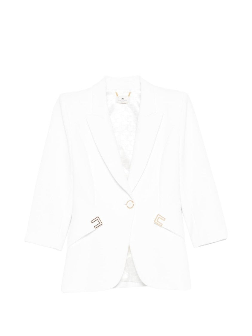 Elisabetta Franchi Tailored White Jacket