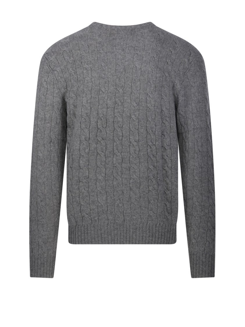 Polo Ralph Lauren Cable Knit Round Neck Sweater With Subtle Logo Detail