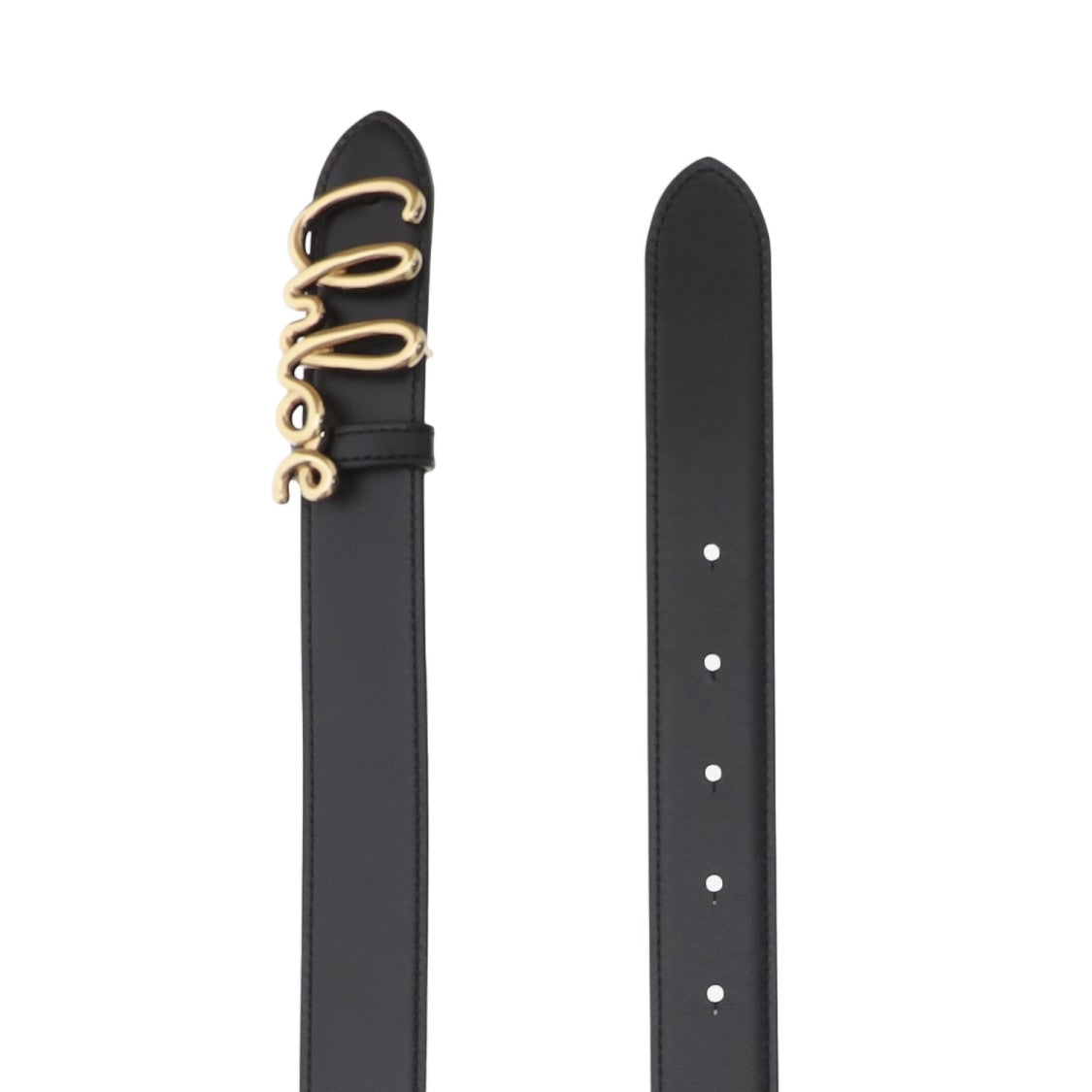 Chloé Calfskin Leather Belt With Removable Golden Brass Buckle