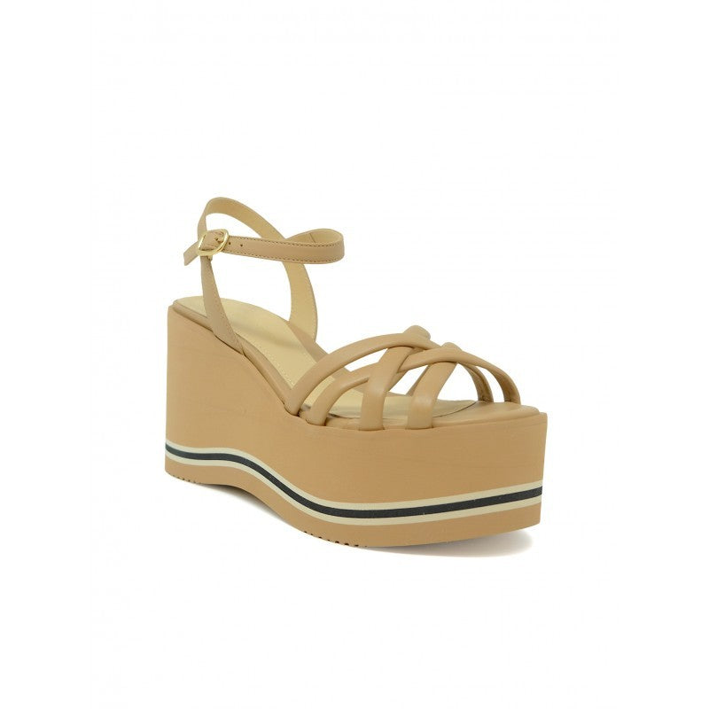 Paloma Barceló 24-1022 Beige Leather Lioba Wedge Sandals