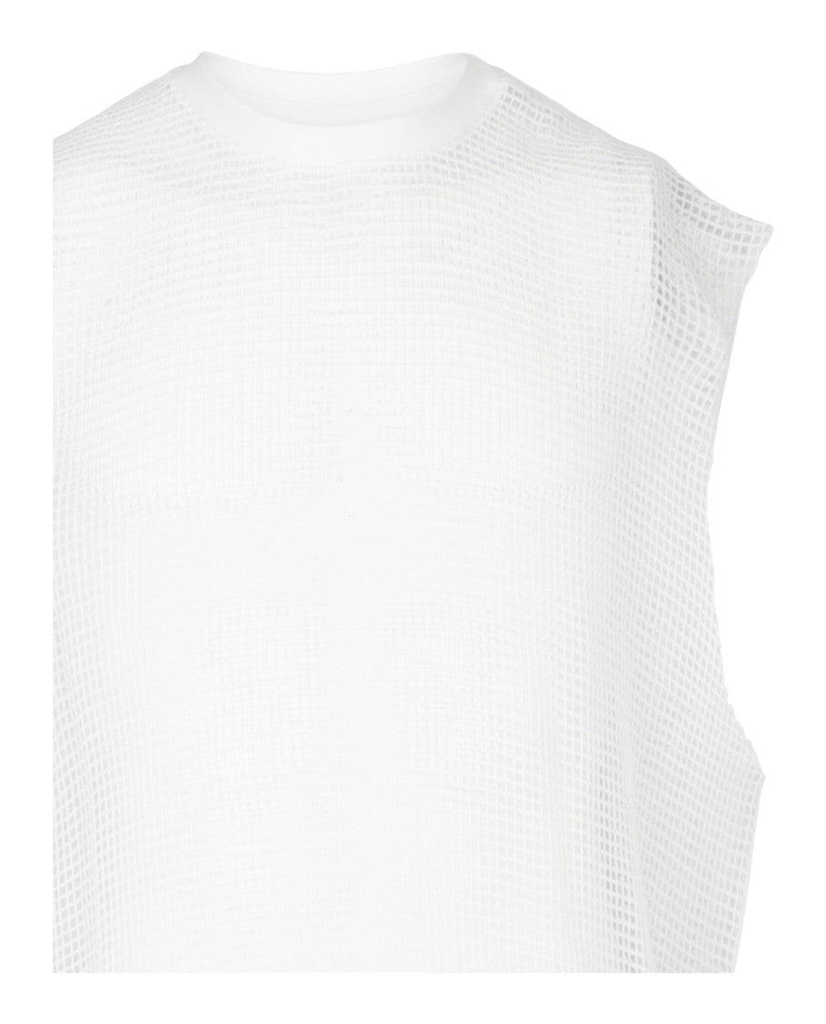 Givenchy Netted Mesh Tank Top With Raw-Edge Trim
